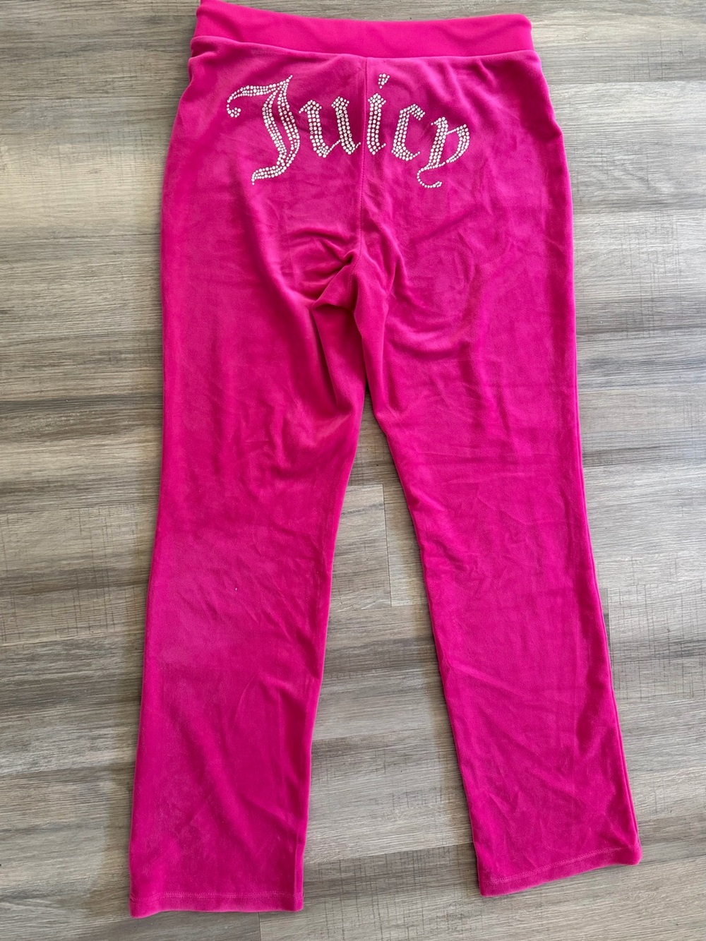 Juicy Couture Bright Pink Velour Joggers with Rhinestone 'Juicy'
